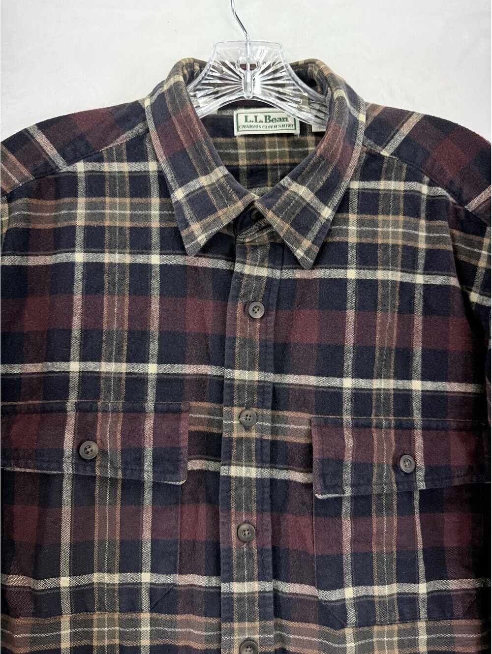 LL Bean Chamois Flannel Shirt XL Mens Button Up Long Sleeve Plaid Vintage 90s